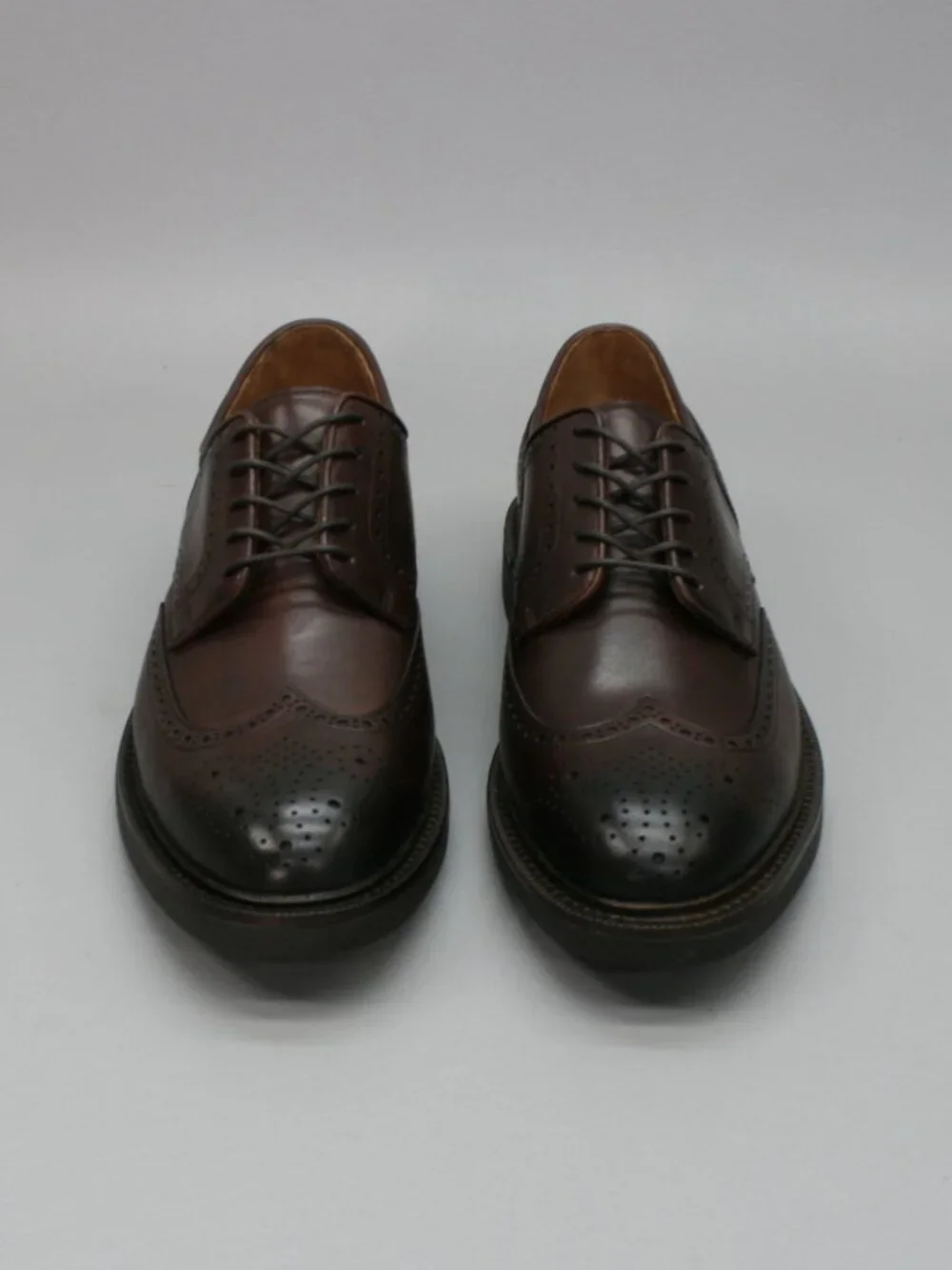 Polo Ralph Lauren Men's 9.5 Asher Wingtips Brown Calf Leather Oxford Dress Shoes